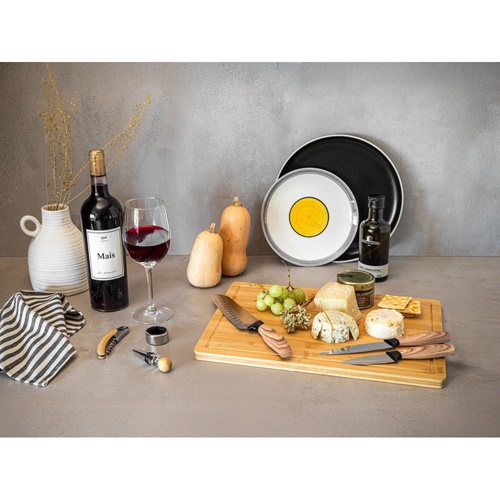 SAVORY. Conjunto para vinho em bambu e aço inoxidável