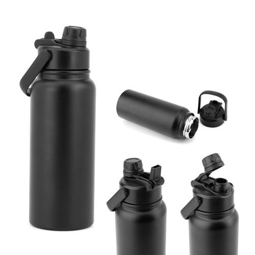ALCARAZ. Garrafa em aço inoxidável (90% reciclado), com parede dupla isolada a vácuo