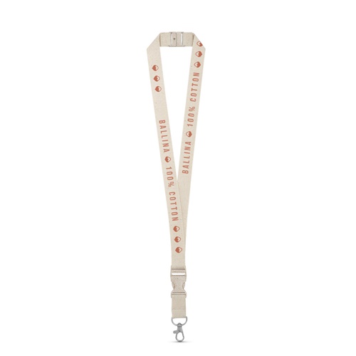 BALLINA. Lanyard 100% algodão com mosquetão em metal