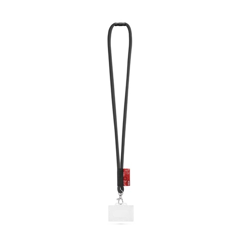WATFORD. SET Lanyard TUBE Long (Ø 7 mm) com mosquetão de gatilho 9 mm, Fecho de segurança Ø 7 mm e Porta-crachá / cartões rígido 91 x 68 mm
