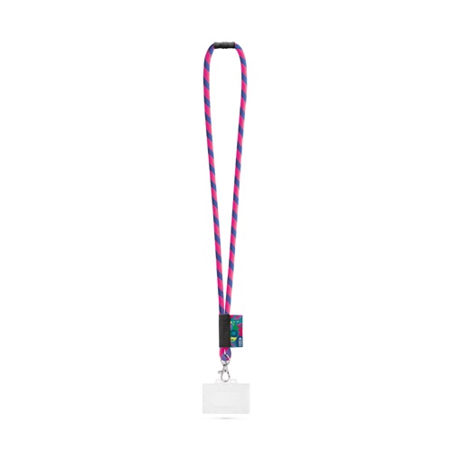 WATFORD. SET Lanyard TUBE Long (Ø 7 mm) com mosquetão de gatilho 9 mm, Fecho de segurança Ø 7 mm e Porta-crachá / cartões rígido 91 x 68 mm