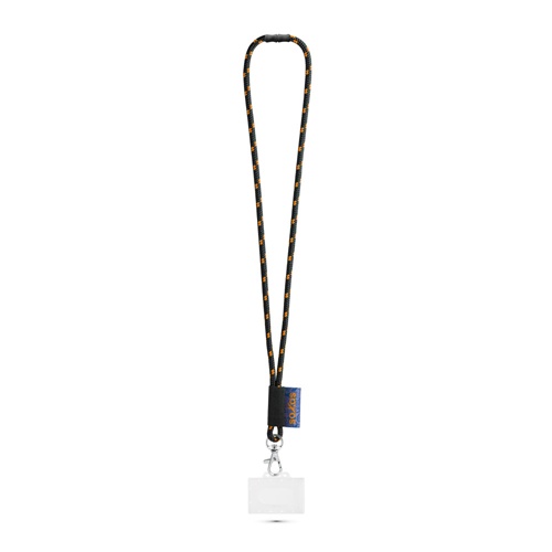 BRIDPORT. SET Lanyard NAUTIC Long (Ø 7 mm) com mosquetão de gatilho 9 mm, Fecho de segurança Ø 7 mm e Porta-crachá / cartões rígido 91 x 68 mm