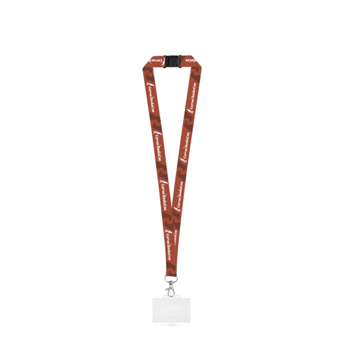 CARLISLE. SET Lanyard SUBLIMATION Long II (20 mm) com mosquetão de gatilho 20 mm, fecho de segurança e Porta-crachá / cartões rígido 91 x 68 mm