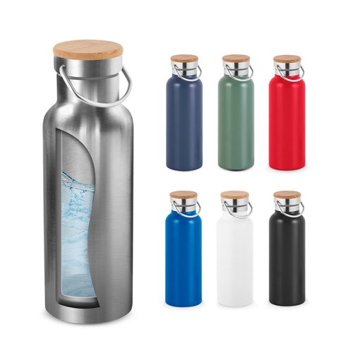 RAGNAR. Garrafa em aço inoxidável (36% reciclado) de parede dupla térmica, isolada a vácuo 570 mL