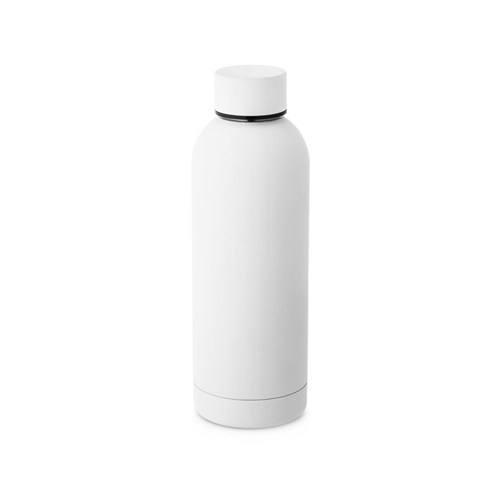 ODIN. Garrafa em aço inoxidável (36% reciclado) com acabamento em borracha 550 mL