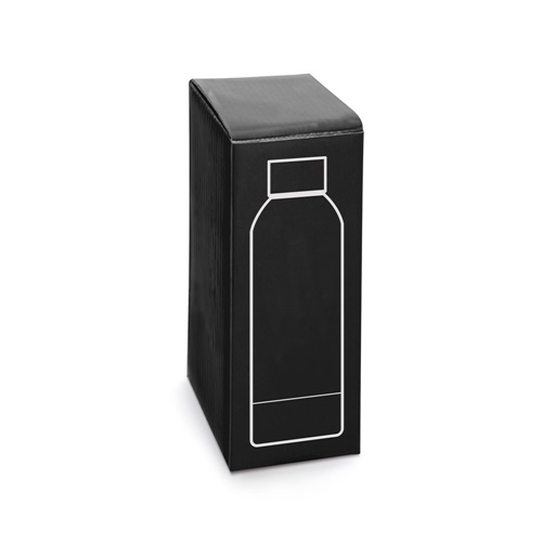 ODIN. Garrafa em aço inoxidável (36% reciclado) com acabamento em borracha 550 mL