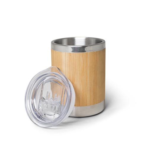 LYCKA. Copo em bambu e aço inoxidável 350 mL