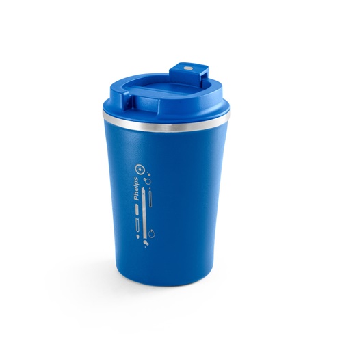 PHELPS. Copo de viagem em aço inoxidável e PP 470 mL