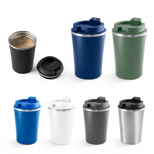 PHELPS. Copo de viagem em aço inoxidável e PP 470 mL