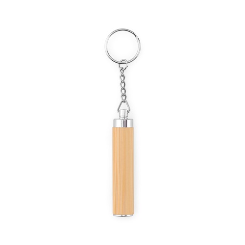 RACHEL. Porta-chaves em bambu e ABS com lanterna LED