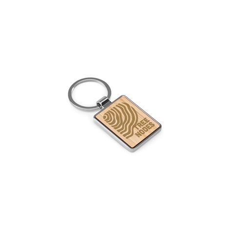 GASTON RECTANGULAR. Porta-chaves em ferro com formato retangular em zinco e bambu