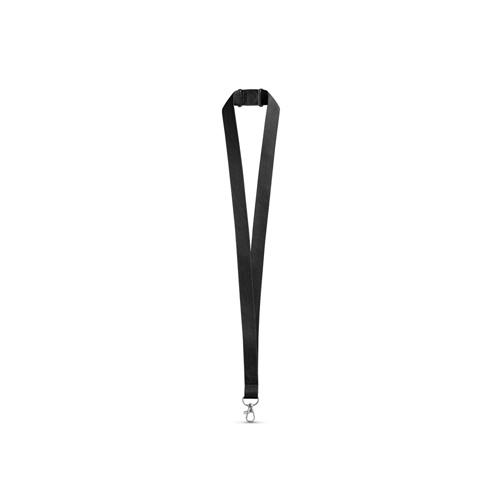 LEEDS. Lanyard em poliéster com fecho de segurança
