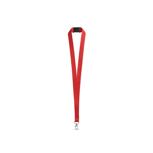 LEEDS. Lanyard em poliéster com fecho de segurança