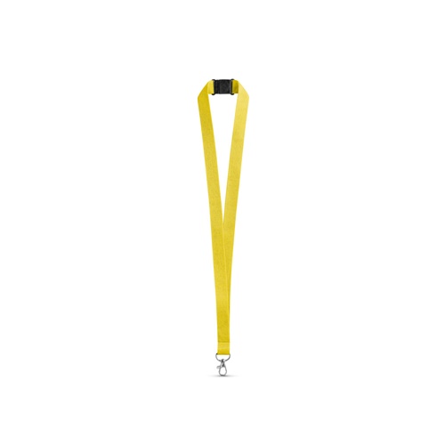 LEEDS. Lanyard em poliéster com fecho de segurança