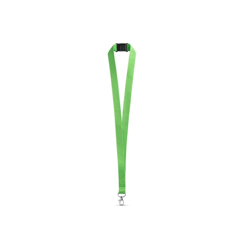 LEEDS. Lanyard em poliéster com fecho de segurança