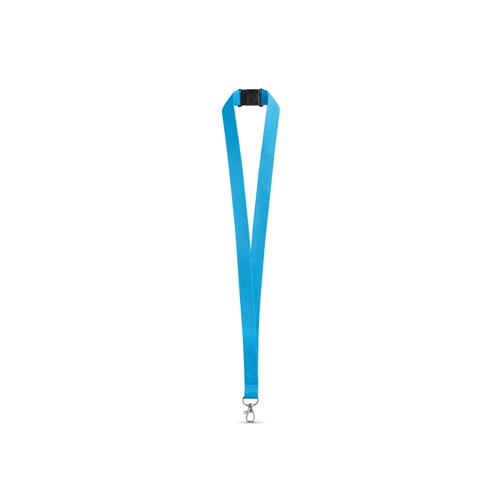 LEEDS. Lanyard em poliéster com fecho de segurança