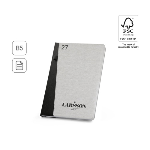 LARSSON B5. Agenda B5 em poliéster reciclado (100% rPET)