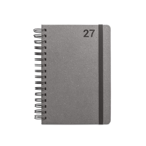 SIMMEL A5. Agenda A5, com argolas, em pele (58% reciclada)