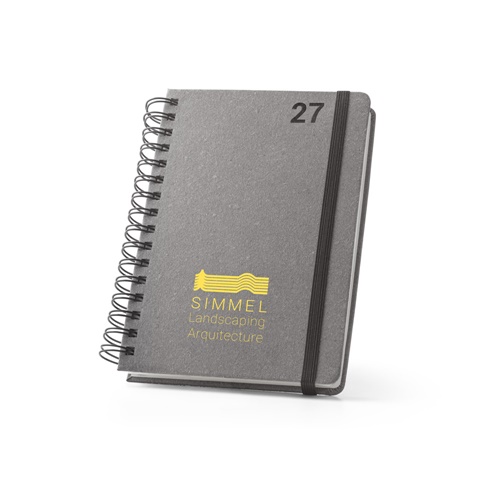 SIMMEL A5. Agenda A5, com argolas, em pele (58% reciclada)