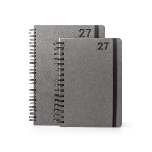SIMMEL A5. Agenda A5, com argolas, em pele (58% reciclada)
