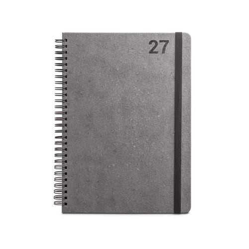 SIMMEL B5. Agenda B5, com argolas, em pele (58% reciclada)