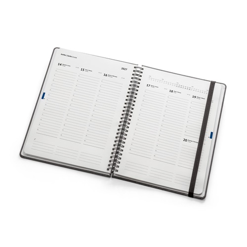 SIMMEL B5. Agenda B5, com argolas, em pele (58% reciclada)