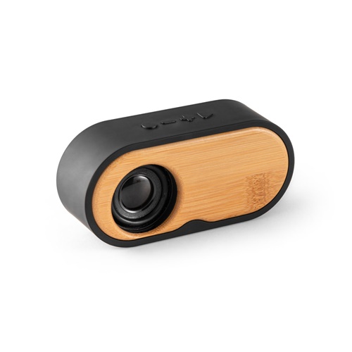 TILLY. Coluna de som portátil de 3W com 5h de autonomia em bambu e ABS reciclado (100% rABS)