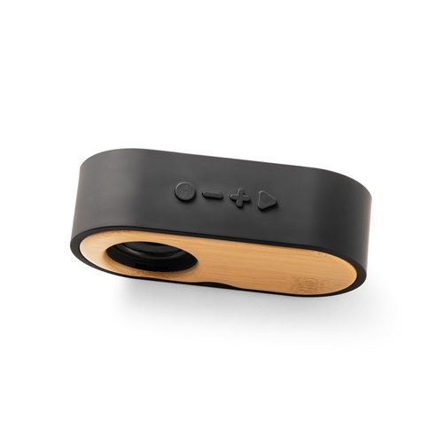 TILLY. Coluna de som portátil de 3W com 5h de autonomia em bambu e ABS reciclado (100% rABS)