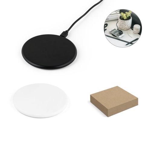SOVERY. Carregador wireless rápido 10W em ABS reciclado (100% rABS)