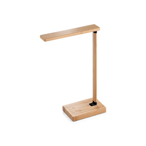 MOREY. Candeeiro de secretária dobrável com carregador wireless super rápido 15W em bambu