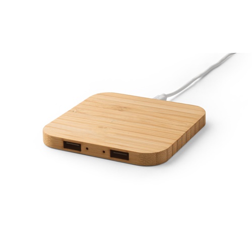 DALTON. Carregador wireless super rápido 15W em bambu