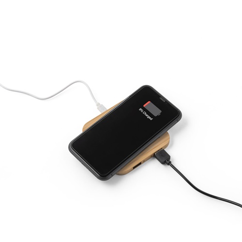 DALTON. Carregador wireless super rápido 15W em bambu