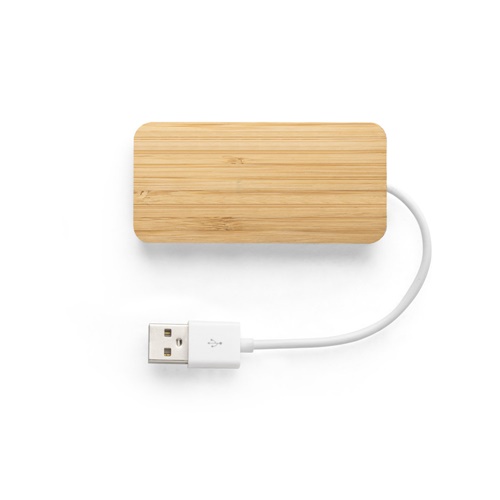 MOSER. HUB com 2 portas USB-A e 1 USB-C em bambu