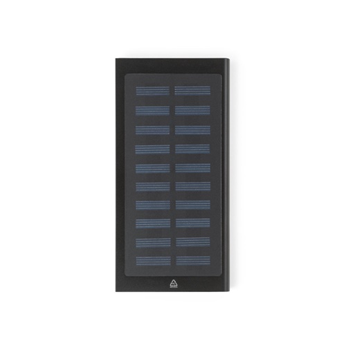 CLERK. Power bank 8'000 mAh com painel solar em alumínio 100% reciclado