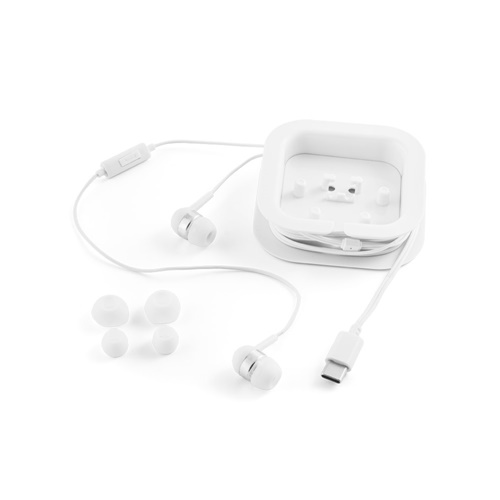 PRESLEY. Auriculares com cabo USB-C 1.2 m e microfone incorporado em ABS