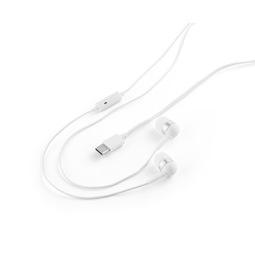 PRESLEY. Auriculares com cabo USB-C 1.2 m e microfone incorporado em ABS