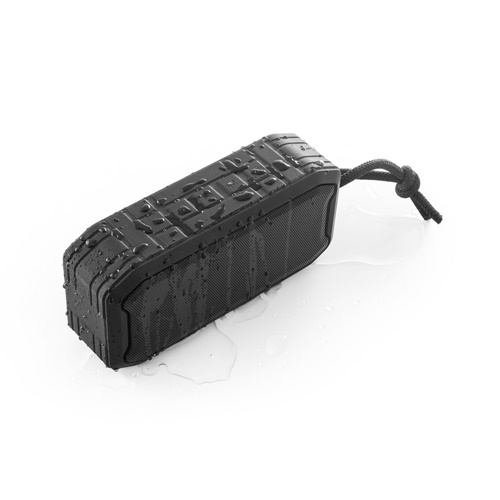 SHEERAN. Coluna de som portátil de 10W com IPX7 e 9h de autonomia em 100% ABS reciclado