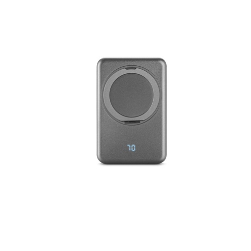 WARSHEL 5. Power bank magnética 5'000 mAh com carregador wireless super rápido 15W em ABS reciclado (100% rABS) com suporte