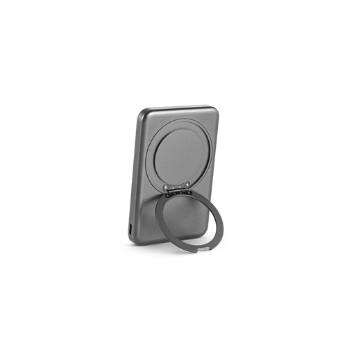 WARSHEL 5. Power bank magnética 5'000 mAh com carregador wireless super rápido 15W em ABS reciclado (100% rABS) com suporte