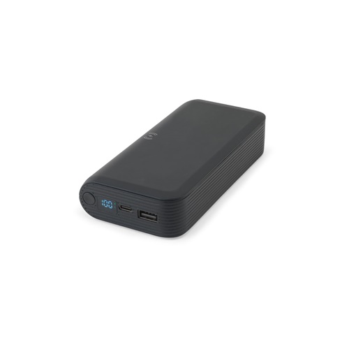 BECKER 20. Power bank 20'000 mAh em ABS reciclado (100% rABS) com carregador wireless super rápido 15W