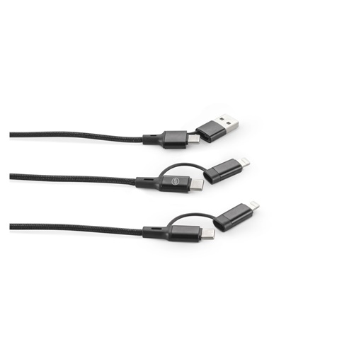 BERTOZZI. Cabo USB super rápido 6 em 1 em alumínio reciclado (20%) e PET reciclado (4%)