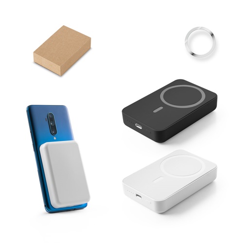 AMPERE 10. Power bank magnética 10'000 mAh com carregador wireless super rápido 15W em ABS reciclado (100% rABS)