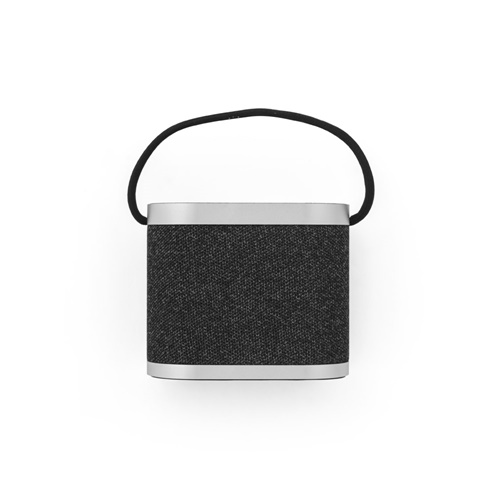 GUETTA. Coluna de som portátil de 5W com carregador wireless super rápido 15W e 2h de autonomia em bambu e PET reciclado (100% rPET)