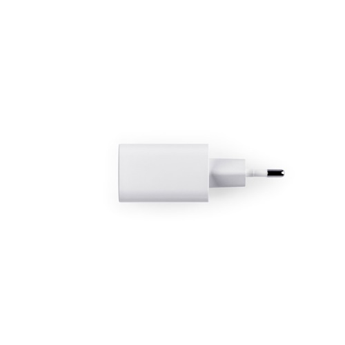 WEGENER. Adaptador de corrente com porta USB-A 18W e USB-C 20W em ABS reciclado (100% rABS)