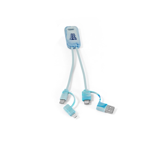 BERNERS. Cabo USB super rápido 6 em 1 em PET reciclado (100% rPET)