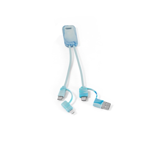 BERNERS. Cabo USB super rápido 6 em 1 em PET reciclado (100% rPET)