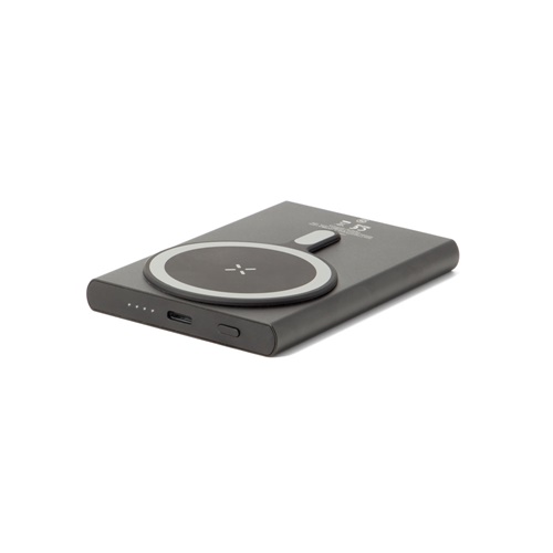 WRIGHT 5. Power bank magnética com carregamento super-rápido em alumínio reciclado e ABS reciclado 5'000 mAh