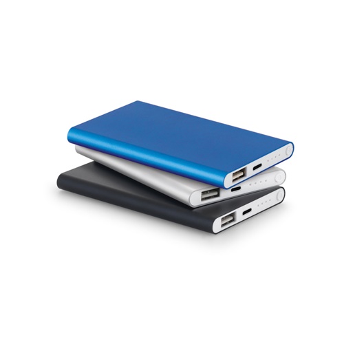 MARCET. Power bank slim 4'000 mAh em ABS reciclado (70%) e Alumínio reciclado (30%)