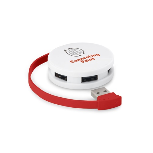 GARDNER. HUB com cabo e 4 portas USB-A em ABS