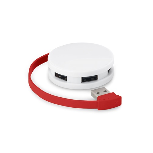GARDNER. HUB com cabo e 4 portas USB-A em ABS